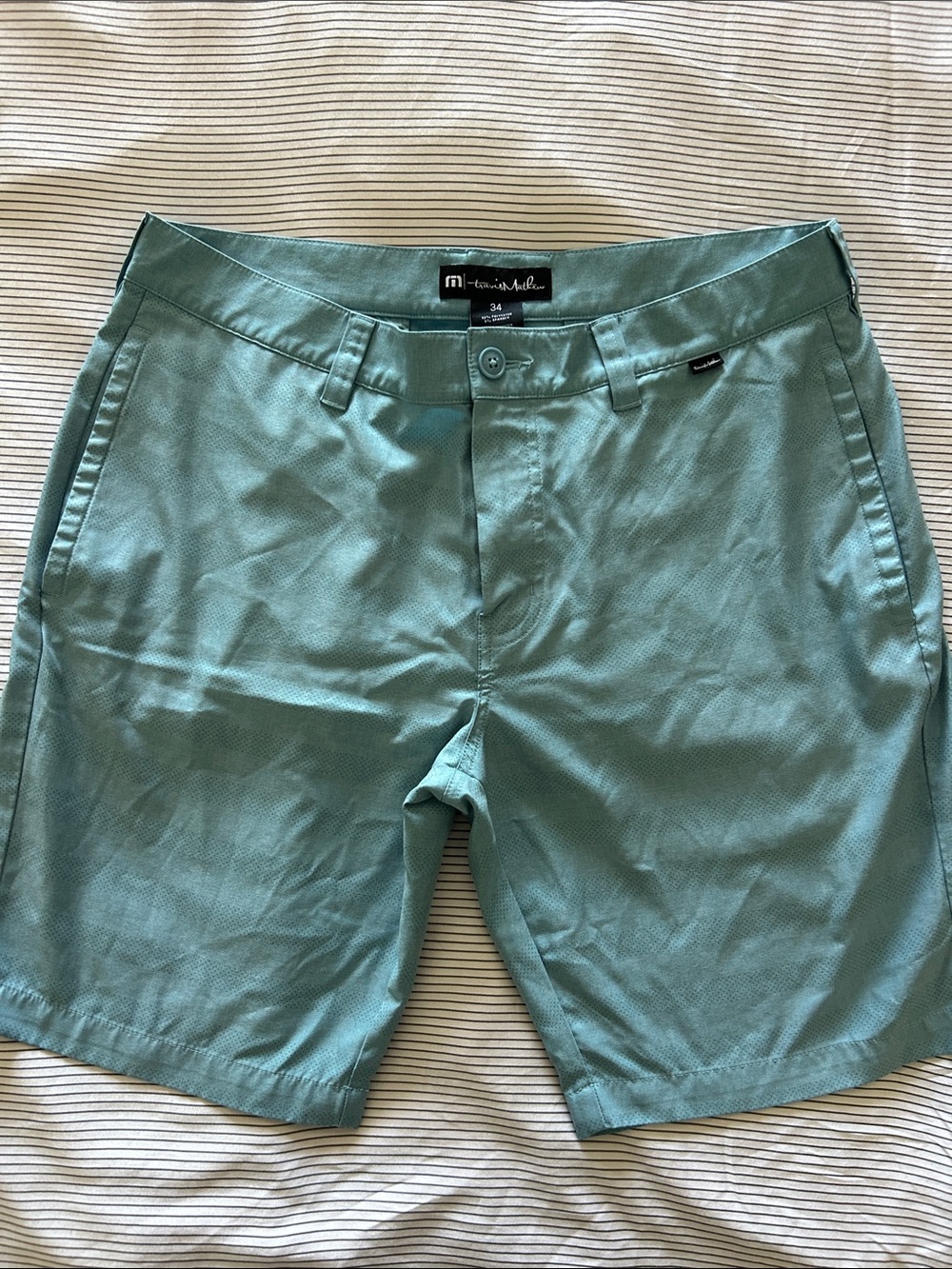 Travis Mathew Teal Men’s Flat-Front Golf Shorts
